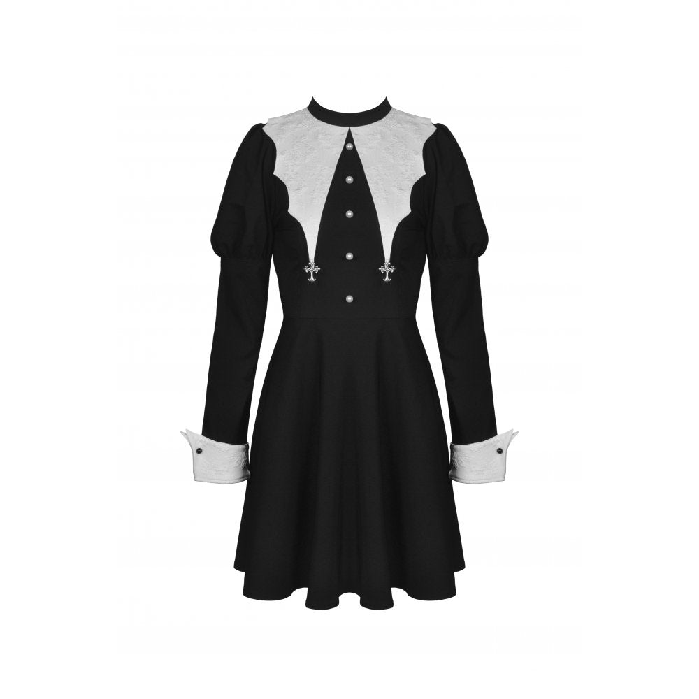 Women's Bat Collar Gothic Dress – S–XXL