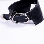 Black Gothic Crescent Moon Faux Leather Choker