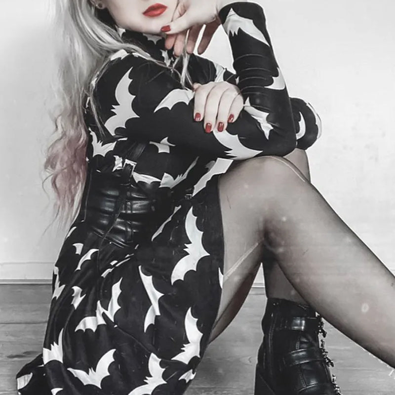Women's Gothic Mini Dress – Black