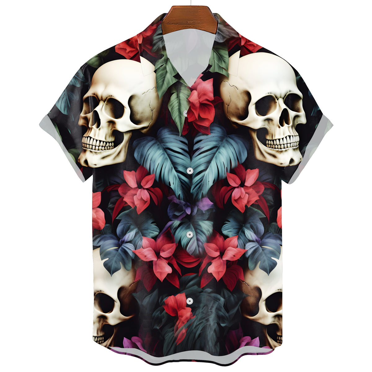 Men's Alternative Hawaiian Skull T-Shirt – Gothic Print