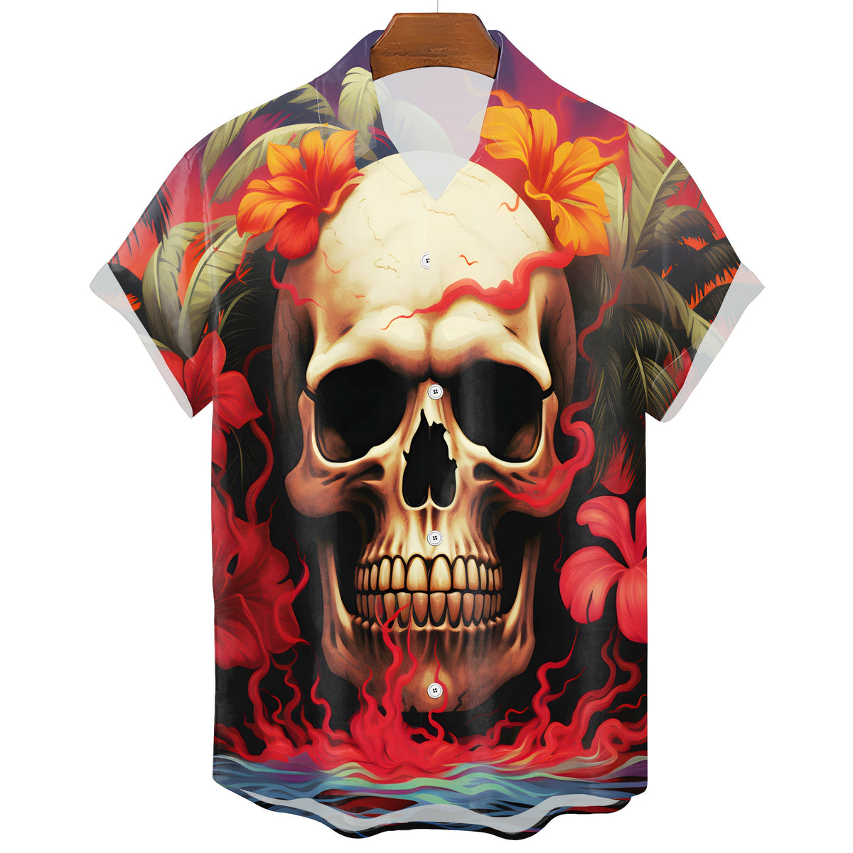 Men's Alternative Hawaiian Skull T-Shirt – Gothic Print