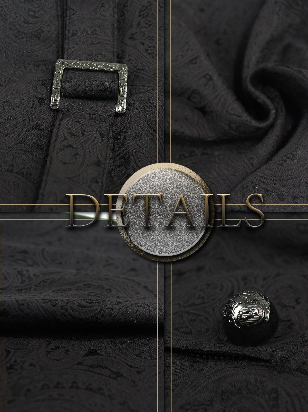 Men's Gothic Vampire Slim-Fit Trousers – Ornate Buttons