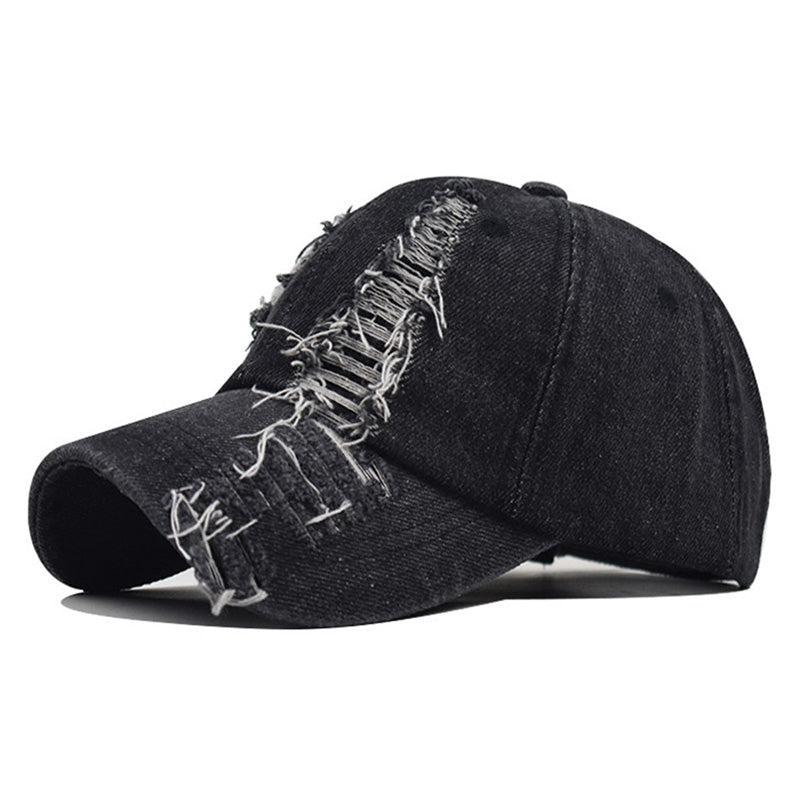 Men's Distressed Gothic Cap – Cotton, Black or Blue