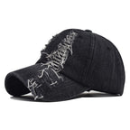 Men's Distressed Gothic Cap – Cotton, Black or Blue