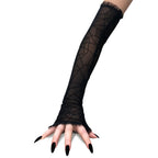 Women's Long Spider Web Fingerless Gloves