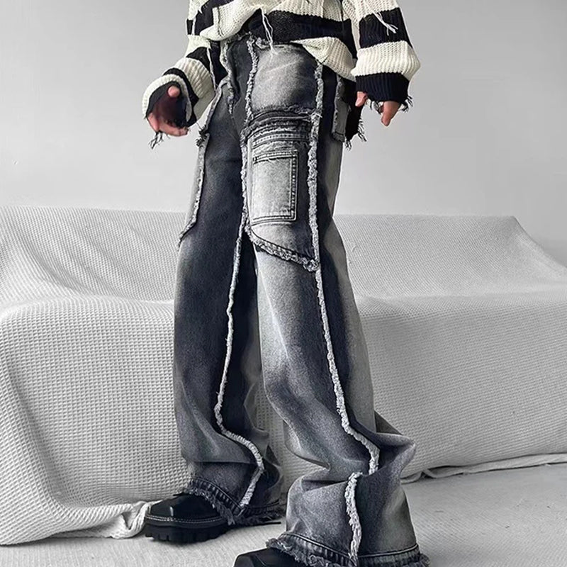 Men's Black Gothic Baggy Trousers – Cotton Blend