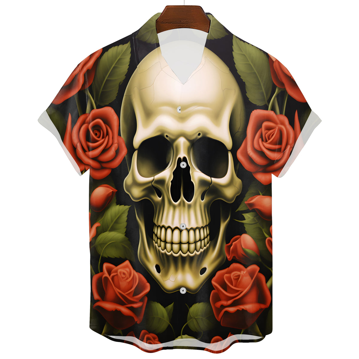 Men's Gothic Hawaiian Graphic T-Shirt – Skull Print