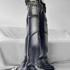 Men's Black Gothic Baggy Trousers – Cotton Blend