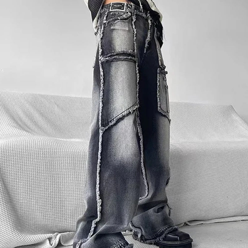 Men's Black Gothic Baggy Trousers – Cotton Blend