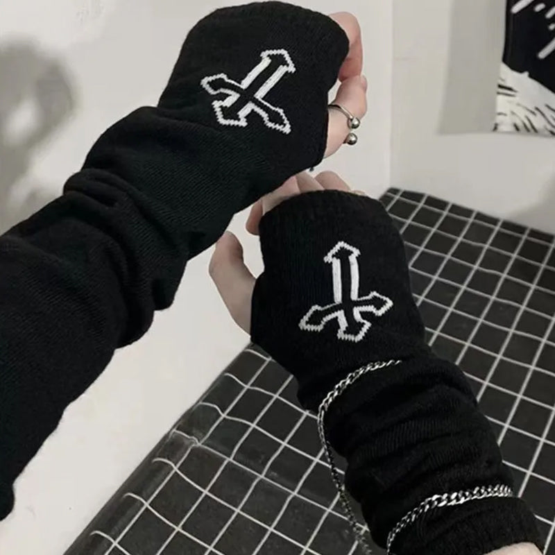 Black Gothic Fingerless Gloves
