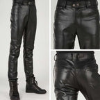 Men's Black Gothic Faux Leather Pants – Extended Sizes