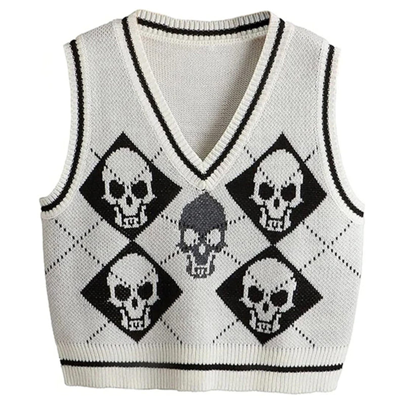 Gothic Skull Vest – Black or White