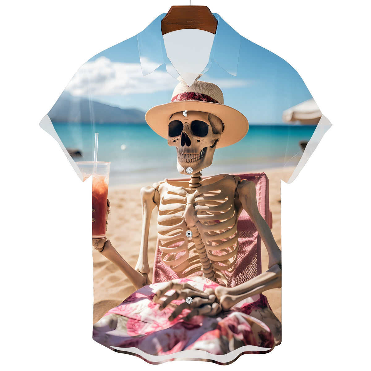 Men's Gothic Hawaiian Graphic T-Shirt – Skull Print