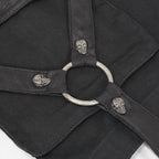 Men's Gothic Distressor Cargo Shorts with Buckle & Zip Details