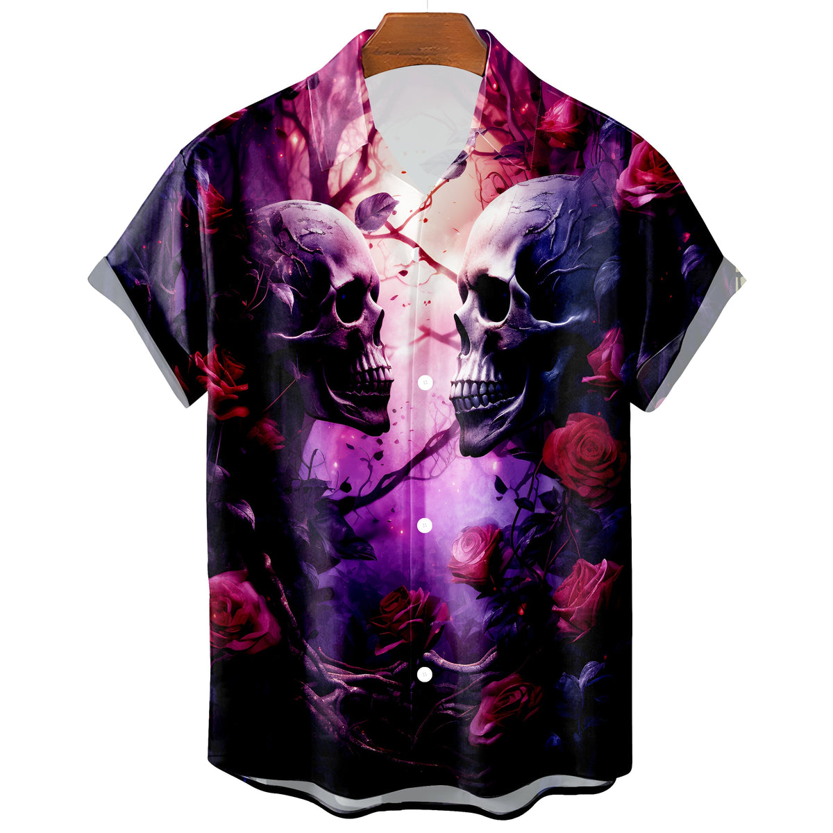 Men's Skull Print Hawaiian T-Shirt – Gothic Summer Style