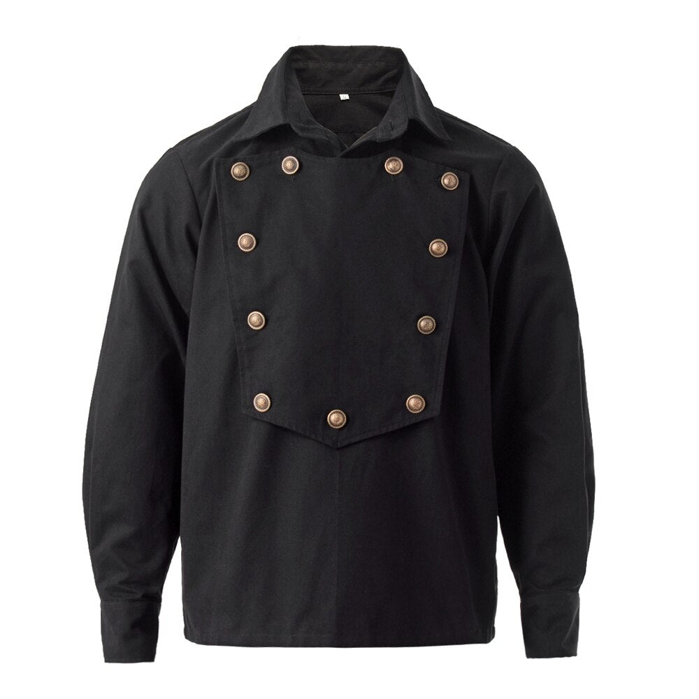 Men's Gothic Western Cowboy Shirt with Bib Front – S–XXL