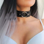 Black Classic O-Ring Faux Leather Choker
