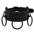 Triple O-Ring Faux Leather Choker – 16 Colours