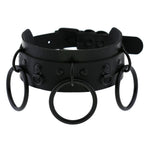 Triple O-Ring Faux Leather Choker – 16 Colours