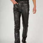 Men's Black Gothic Faux Leather Pants – Extended Sizes