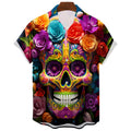 Men's Hawaiian Skull Graphic T-Shirt – Gothic Style