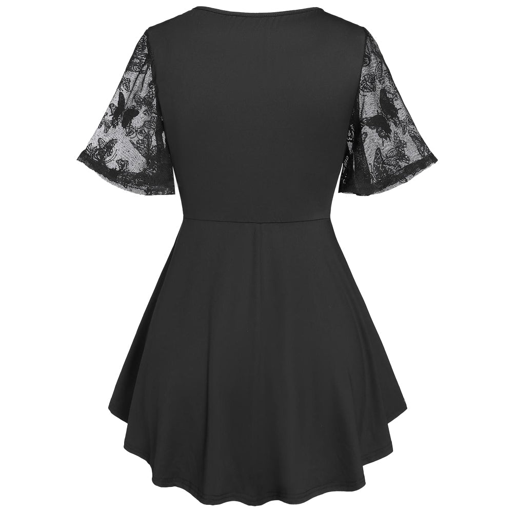 Women's Gothic Butterfly Dress – Black