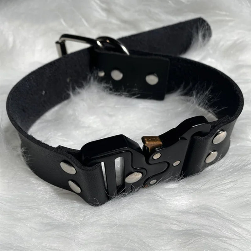 Women's Gothic Choker – Black & Silver