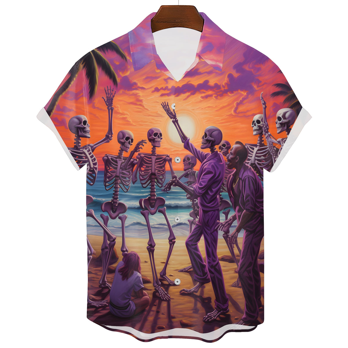 Men's Hawaiian Skull Graphic T-Shirt – Gothic Style