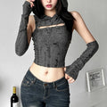 Women's Grey Hooded Tank Top