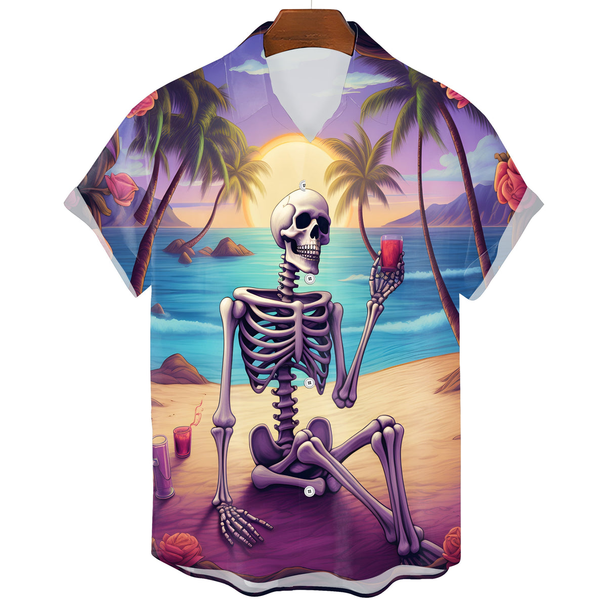 Men's Gothic Skull Summer T-Shirt – Hawaiian Style