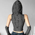 Women's Grey Hooded Tank Top