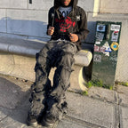 Men's Black Gothic Wide-Leg Jeans – Denim Blend