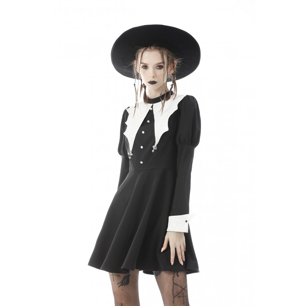 Women's Bat Collar Gothic Dress – S–XXL