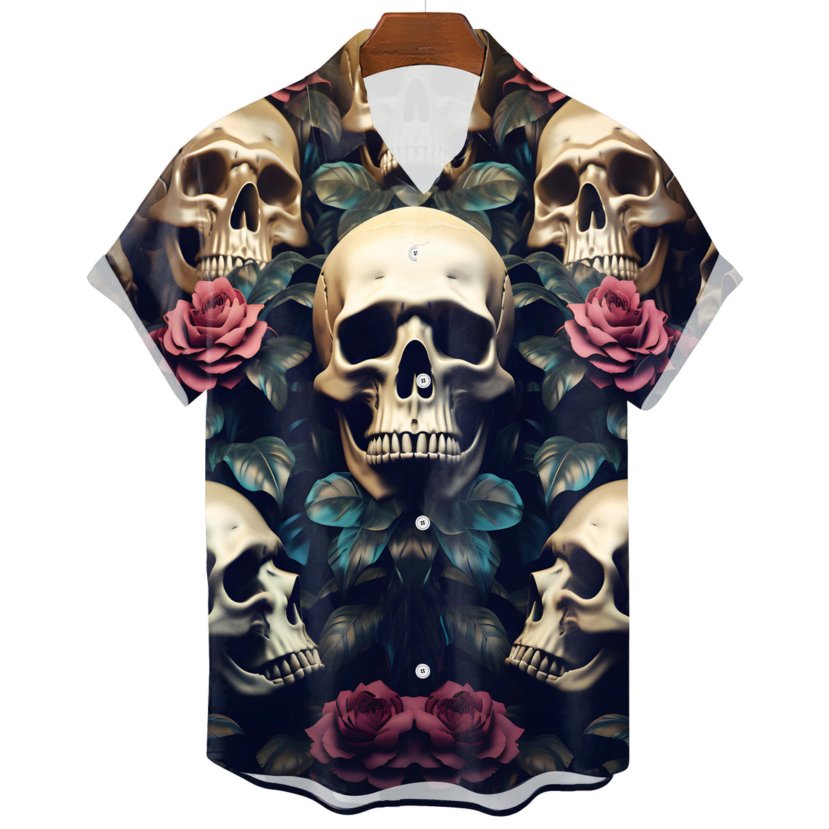 Men's Gothic Skull Summer T-Shirt – Hawaiian Style