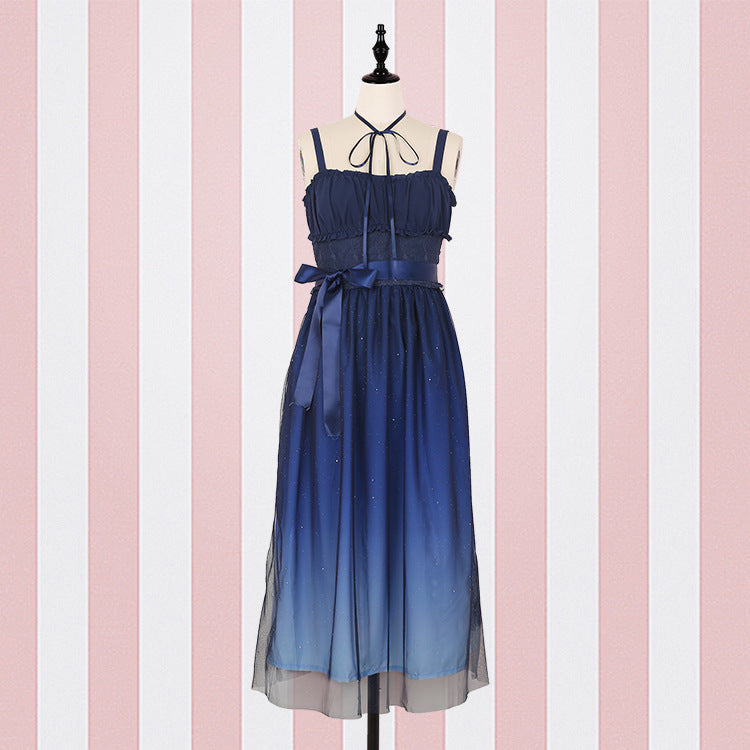 Women's Blue Starry Night Dress – Mini or Maxi, S–L