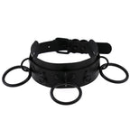 Triple O-Ring Faux Leather Choker – 16 Colours
