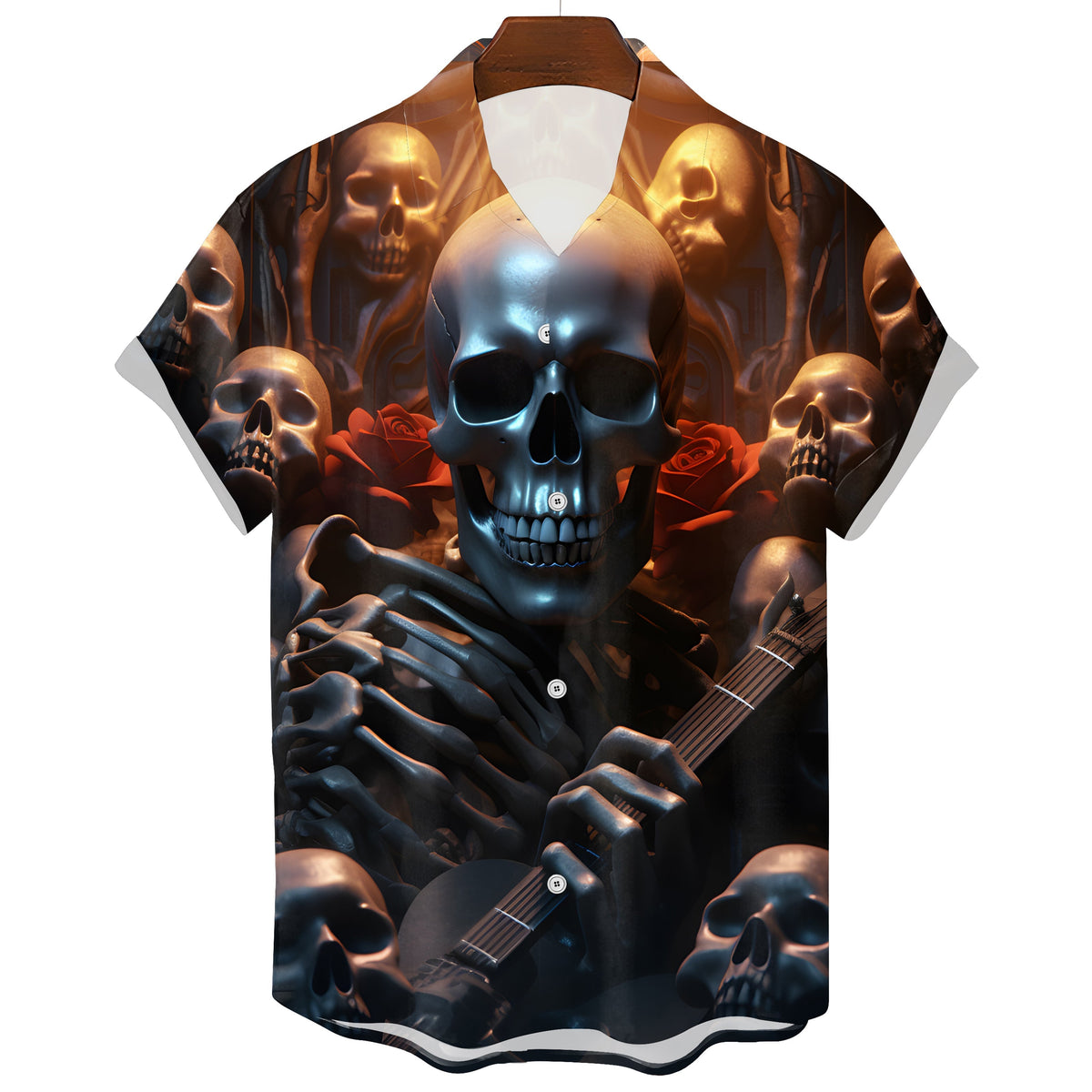 Men's Gothic Hawaiian Skull T-Shirt – Graphic Print