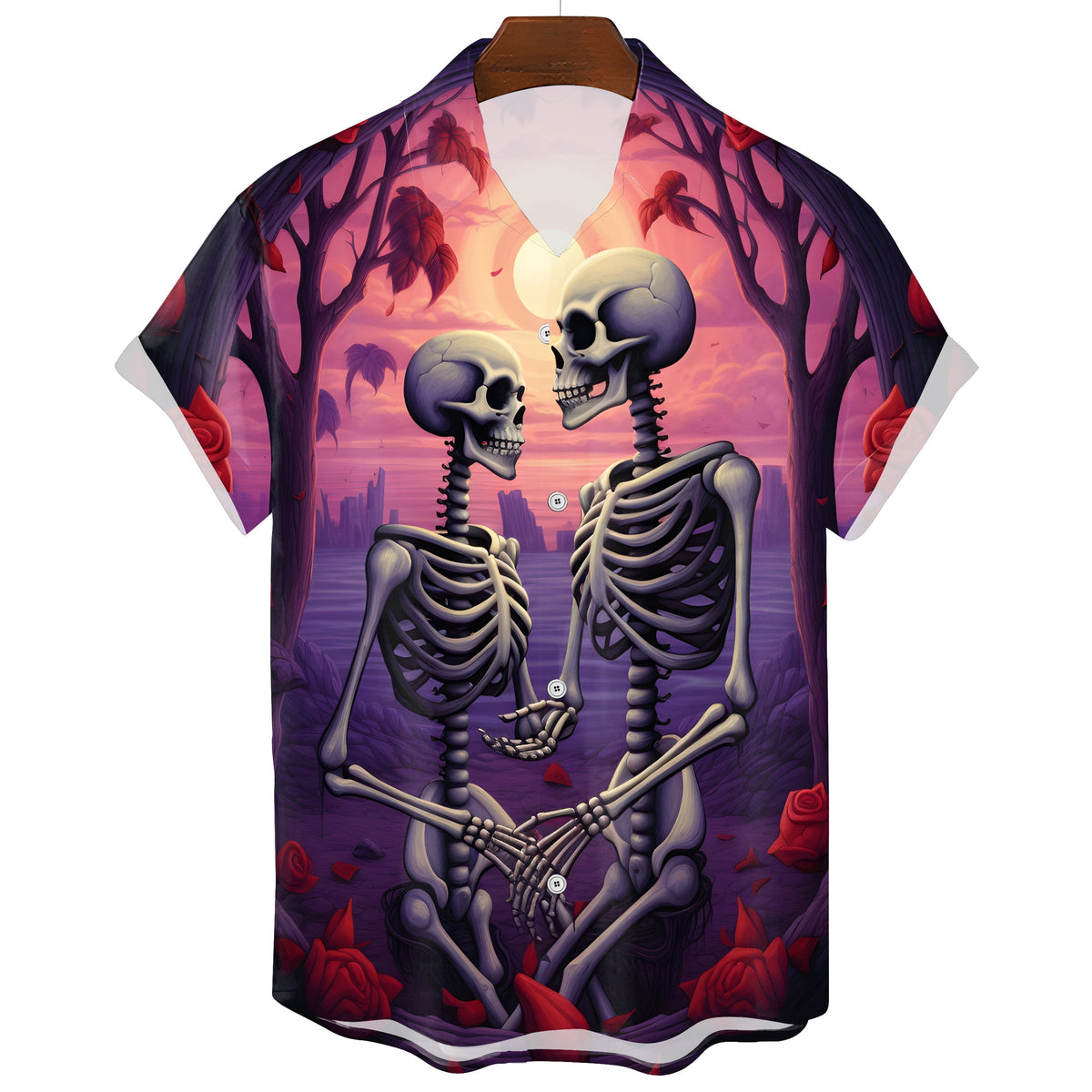 Men's Hawaiian Gothic Skull T-Shirt – Multi-Print