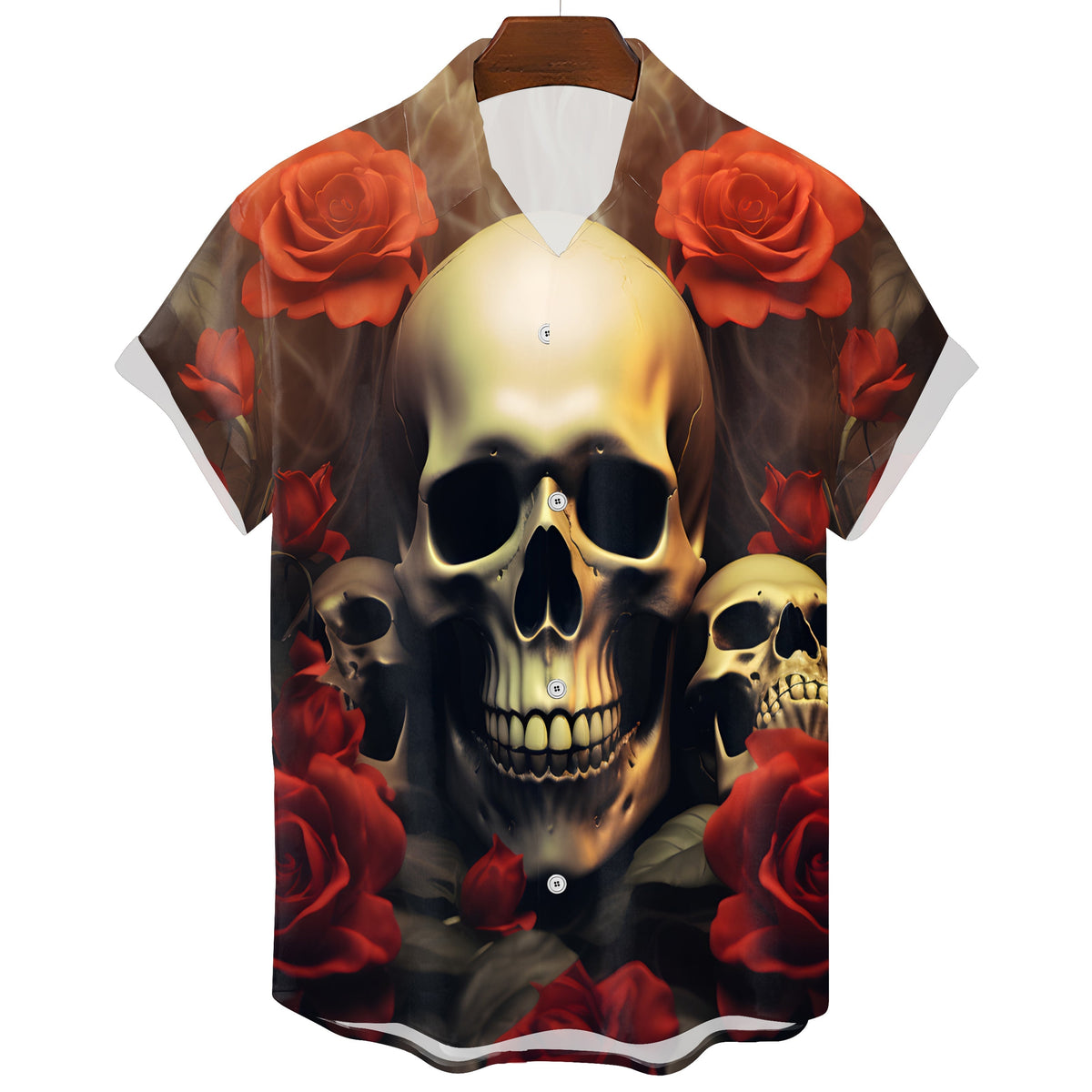 Men's Gothic Hawaiian Skull T-Shirt – Graphic Print