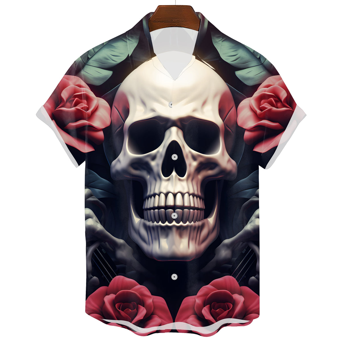 Men's Gothic Hawaiian Skull T-Shirt – Graphic Print