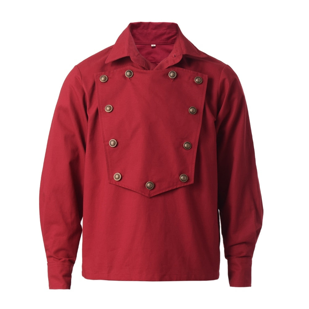 Men's Gothic Western Cowboy Shirt with Bib Front – S–XXL