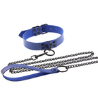 O-Ring Faux Leather Choker with Detachable Chain – 15 Colours