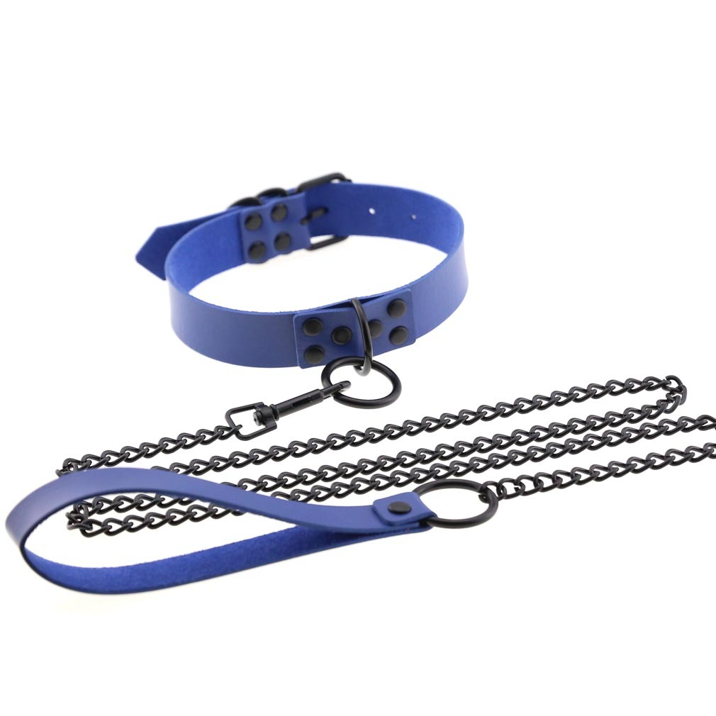 O-Ring Faux Leather Choker with Detachable Chain – 15 Colours