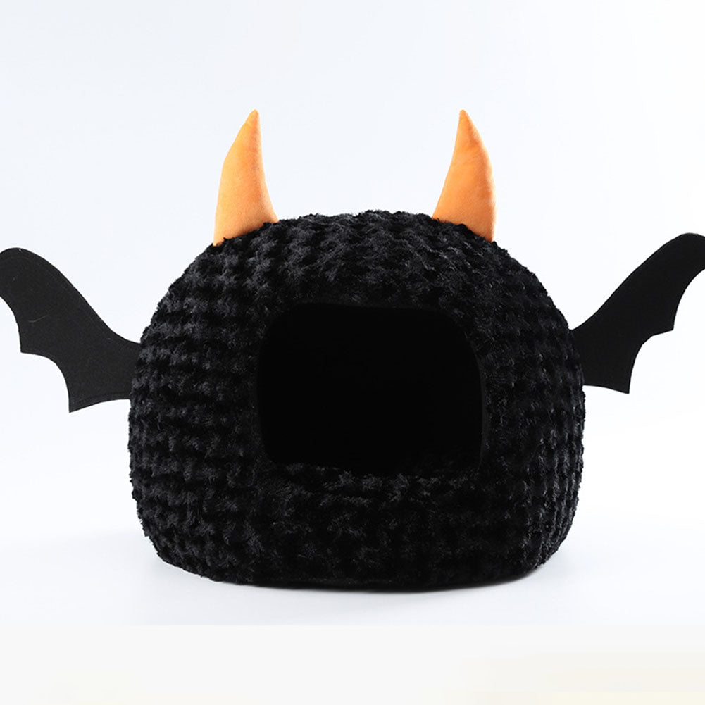 Black & Orange Bat House Pet Bed – 43 cm