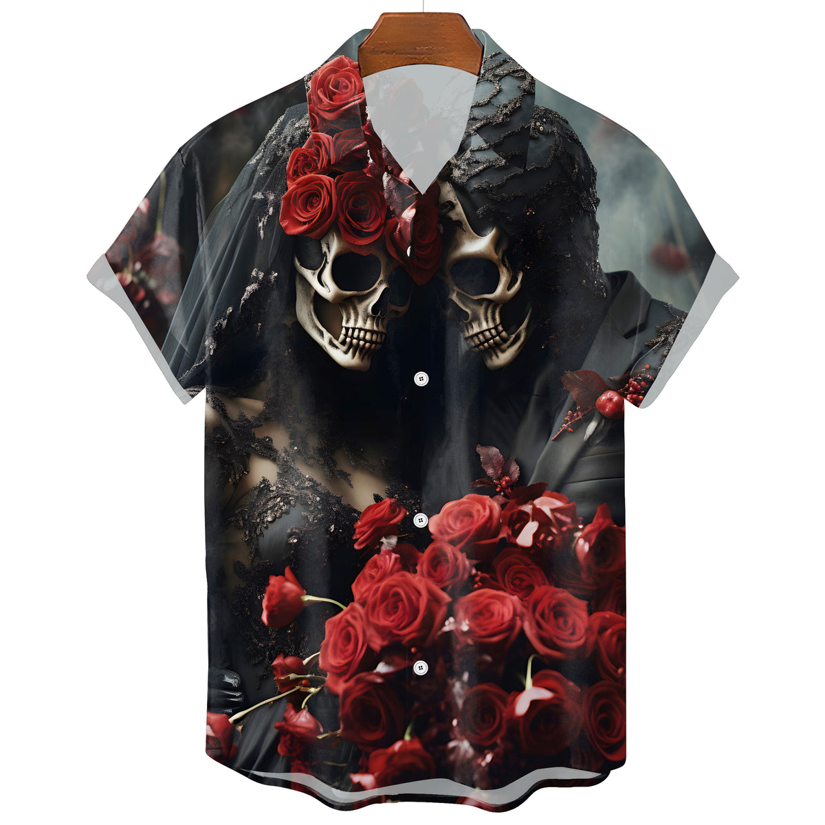 Men's Skull Print Hawaiian T-Shirt – Gothic Summer Style