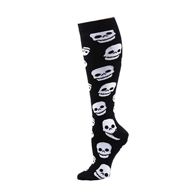 Gothic Skull Knee-High Socks