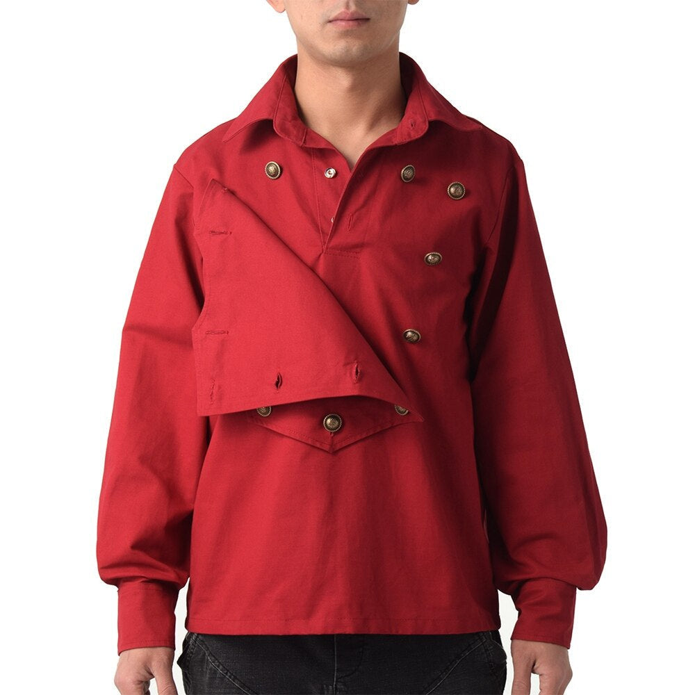 Men's Gothic Western Cowboy Shirt with Bib Front – S–XXL