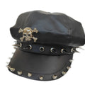 Black Gothic Faux Leather Skull Cap – 56–58cm