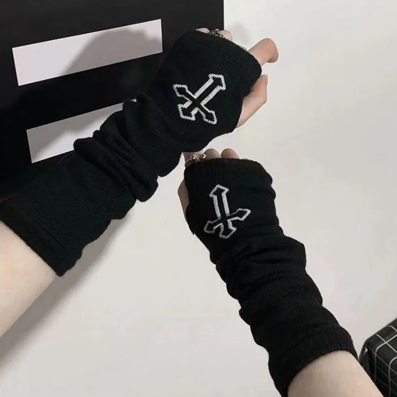 Black Gothic Fingerless Gloves