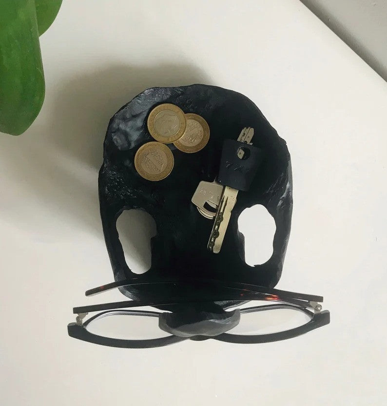 Skull Resin Glasses Holder & Trinket Dish
